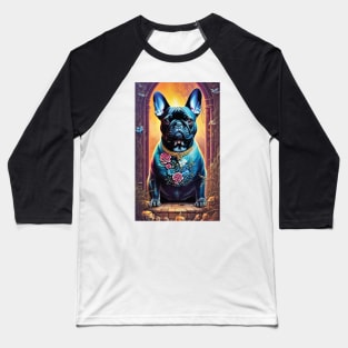 French Bulldog in Ruined Castle Baseball T-Shirt